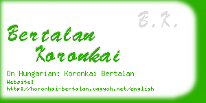 bertalan koronkai business card